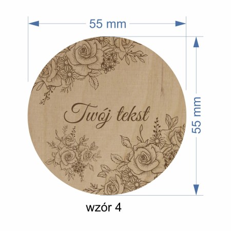 1822-126-414 Magnes na lodówkę, Twój własny tekst,  wzór 4 wymiary