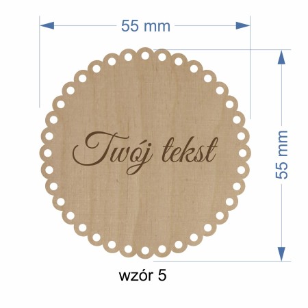 1822-126-414 Magnes na lodówkę, Twój własny tekst,  wzór 5 wymiary