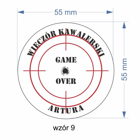 1822-126-414 Magnes na lodówkę, Twój własny tekst,  wzór 9 wymiary