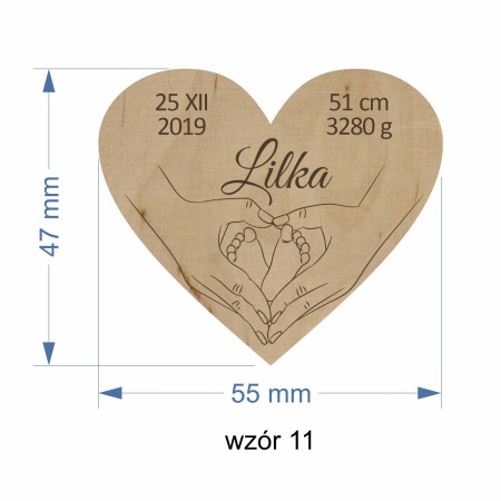 1822-126-414 Magnes na lodówkę, Twój własny tekst,  wzór 11 wymiary