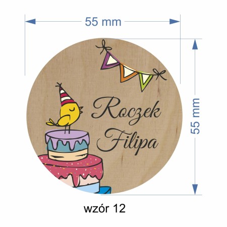 1822-126-414 Magnes na lodówkę, Twój własny tekst,  wzór 12 wymiary