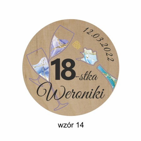 1822-126-414 Magnes na lodówkę, Twój własny tekst,  wzór 14