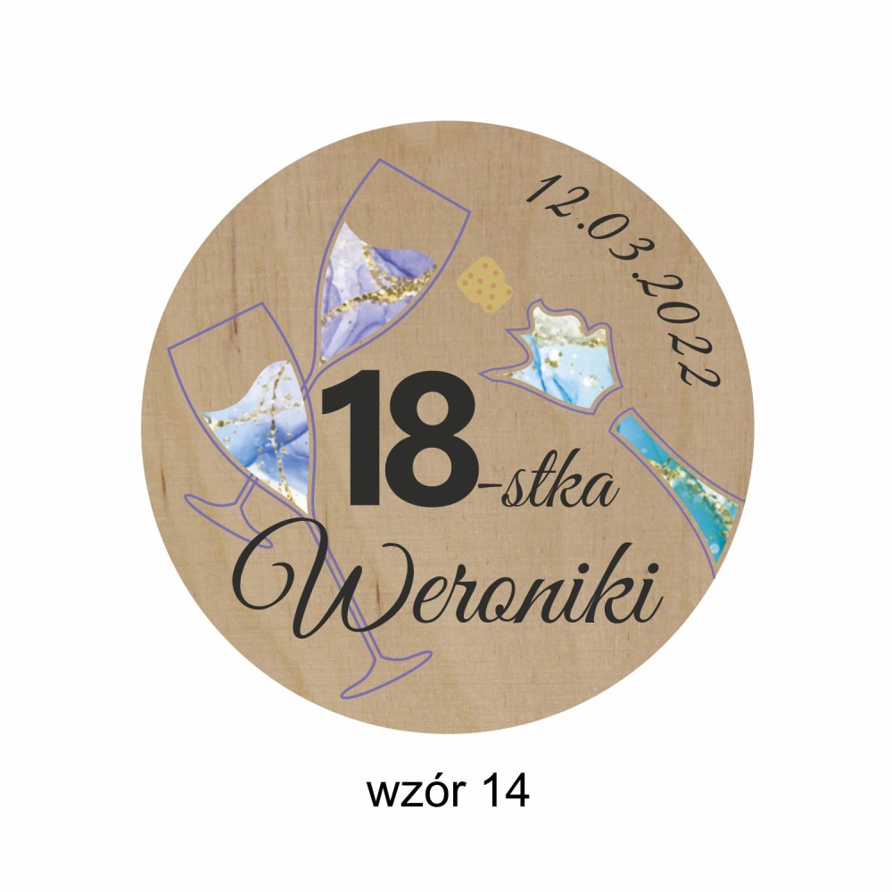 1822-126-414 Magnes na lodówkę, Twój własny tekst,  wzór 14