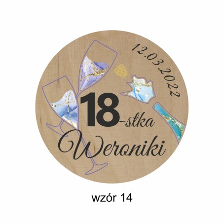 1822-126-414 Magnes na lodówkę, Twój własny tekst,  wzór 14