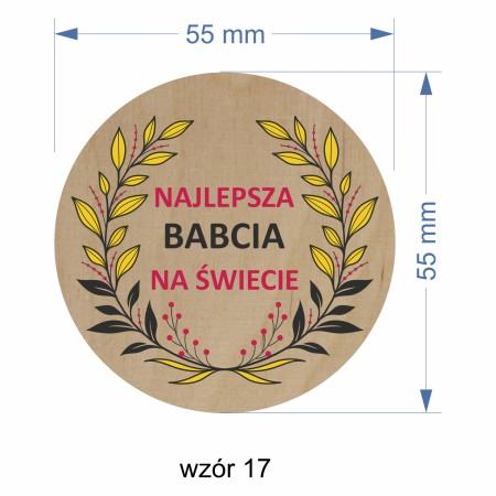 1822-126-414 Magnes na lodówkę, Twój własny tekst,  wzór 17 wymiary