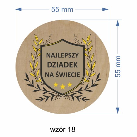 1822-126-414 Magnes na lodówkę, Twój własny tekst,  wzór 18 wymiary