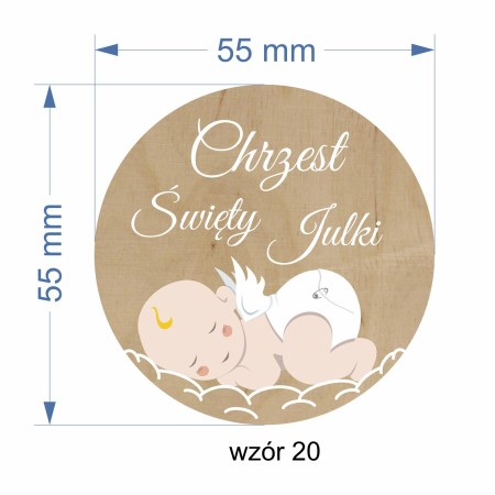 1822-126-414 Magnes na lodówkę, Twój własny tekst,  wzór 20 wymiary