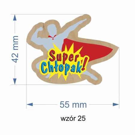 1822-126-414 Magnes na lodówkę, Twój własny tekst,  wzór 25 wymiary