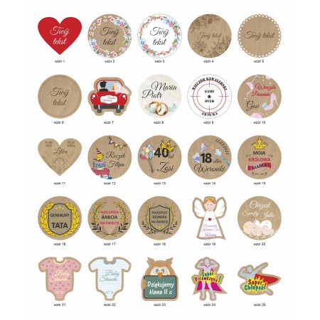 1822-126-414 Magnes na lodówkę, Twój własny tekst - wszystkie wzory