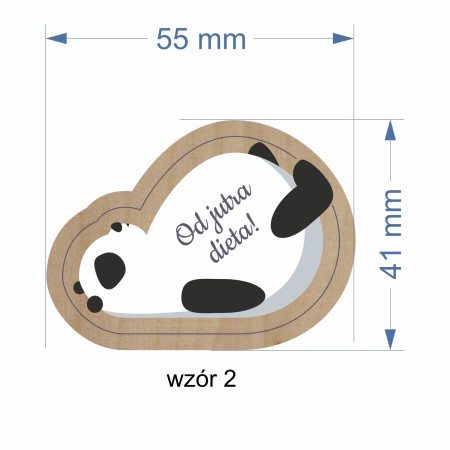 1822-126-485 Magnes na lodówkę, różne wzory - wzór 2 wymiary