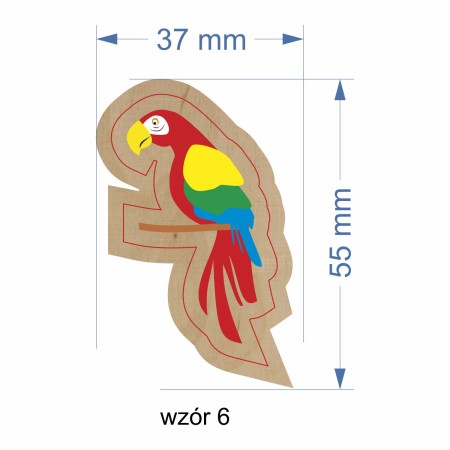 1822-126-485 Magnes na lodówkę, różne wzory - wzór 6 wymiary