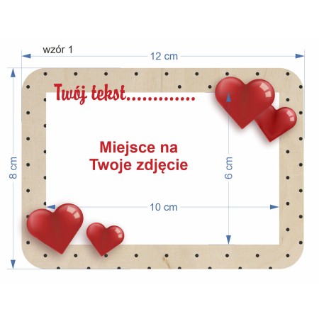 1822-126-466 Fotomagnes ozdobny na lodówkę - wzór 1 wymiary