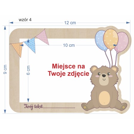 1822-126-466 Fotomagnes ozdobny na lodówkę - wzór 4 wymiary