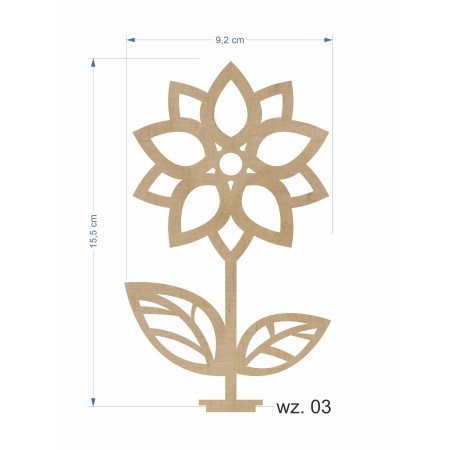 1822-126-400 Pudełko na cukierki, Upominek,  Kwiat box - wzór nr 3 wymiary