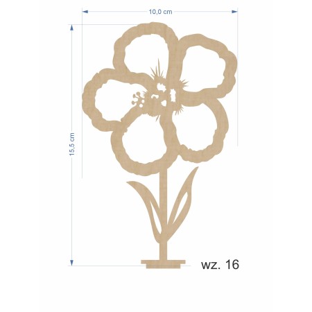 1822-126-400 Pudełko na cukierki, Upominek,  Kwiat box - wzór nr 16 wymiary