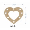 1822-126-441 Zawieszki serduszka - wzór 8 wymiary