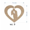 1822-126-441 Zawieszki serduszka - wzór 9 wymiary