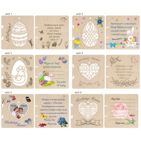 1822-126-460 Kartka z życzeniami, z zawieszką - wszystkie wzory