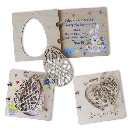 1822-126-460 Kartka składana z życzeniami, z zawieszką