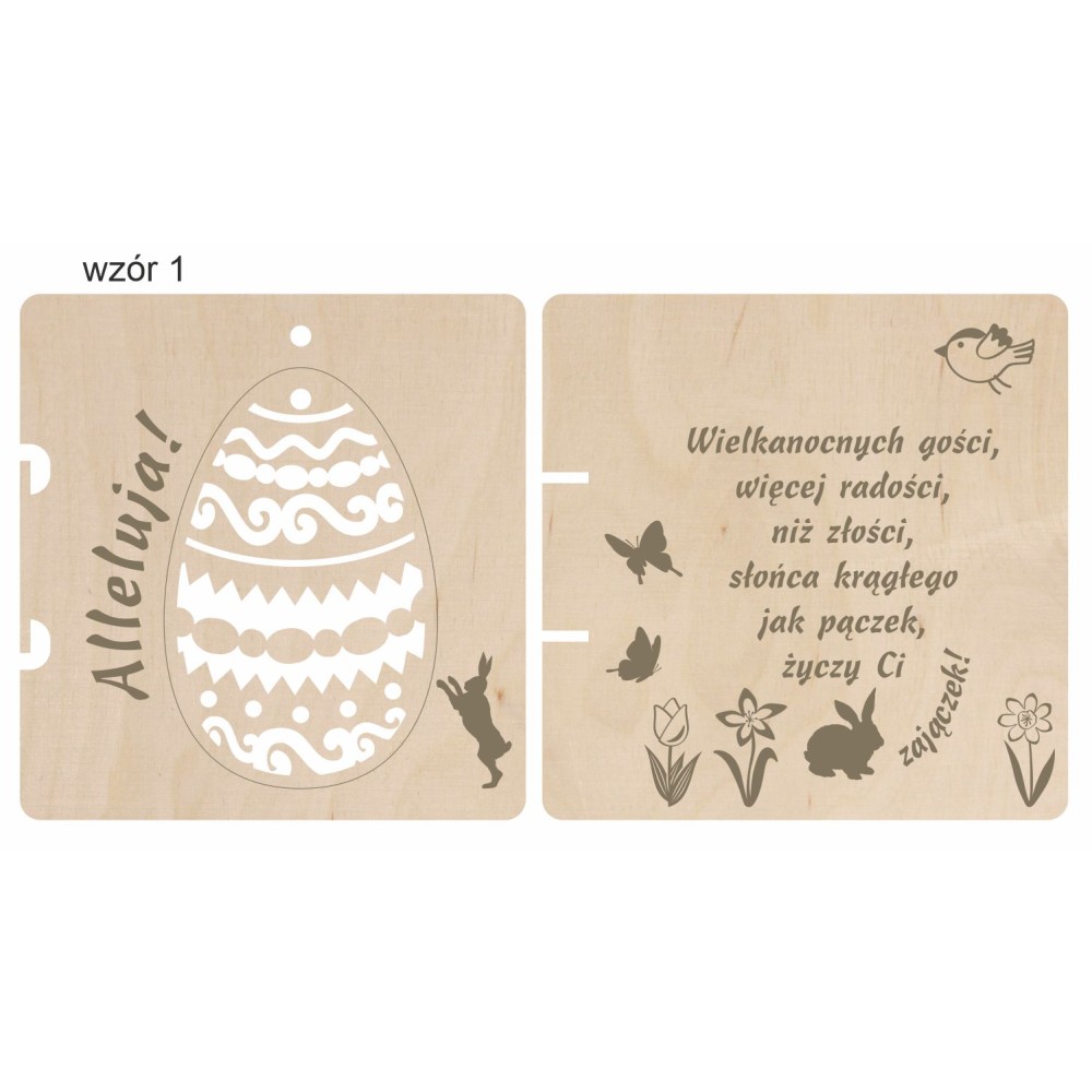 1822-126-460 Kartka składana z życzeniami, z zawieszką - wzór 1