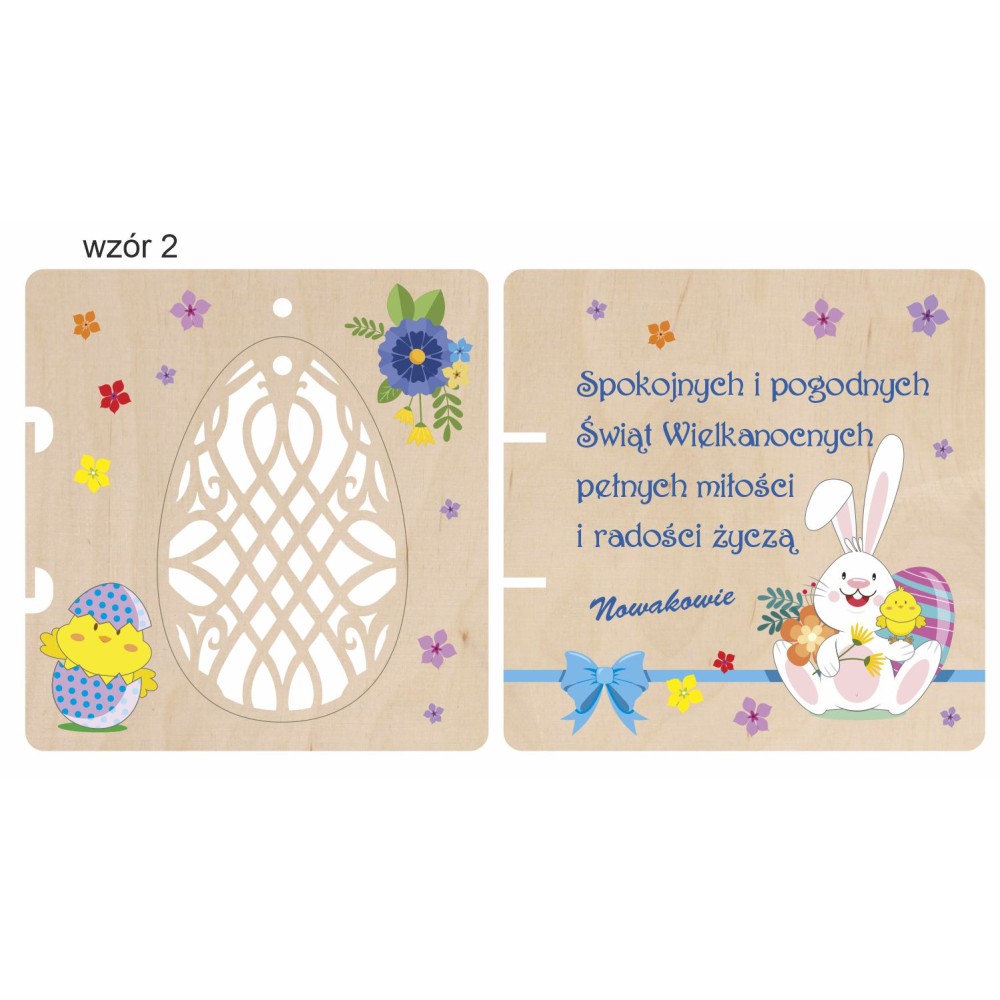 1822-126-460 Kartka składana z życzeniami, z zawieszką - wzór 2