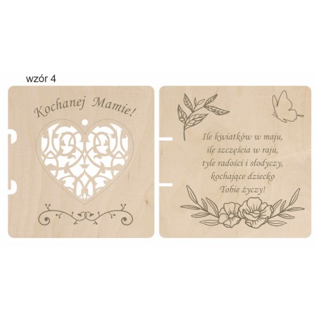 1822-126-460 Kartka składana z życzeniami, z zawieszką - wzór 4