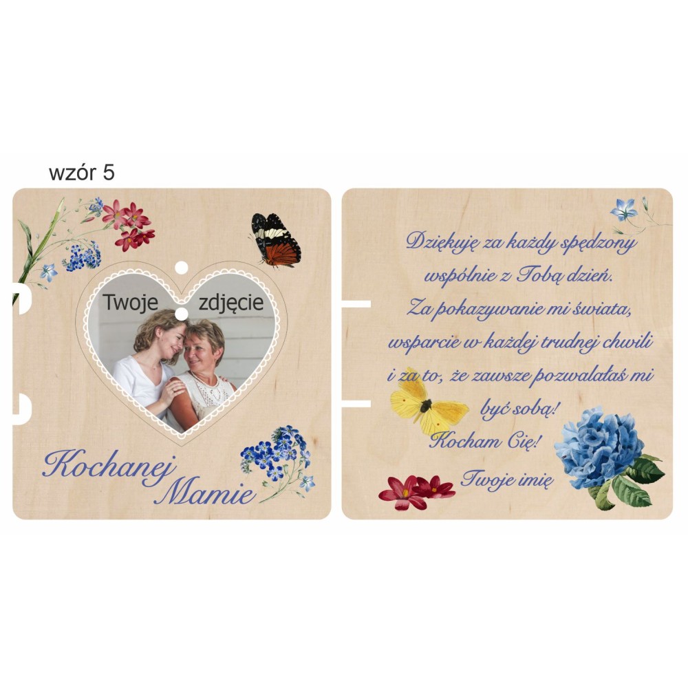 1822-126-460 Kartka składana z życzeniami, z zawieszką - wzór 5