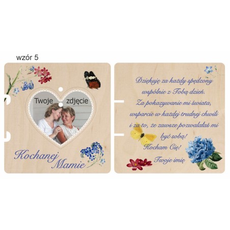 1822-126-460 Kartka składana z życzeniami, z zawieszką - wzór 5