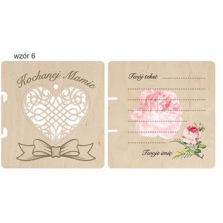 1822-126-460 Kartka składana z życzeniami, z zawieszką - wzór 6