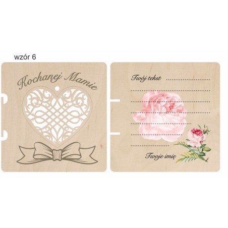 1822-126-460 Kartka składana z życzeniami, z zawieszką - wzór 6