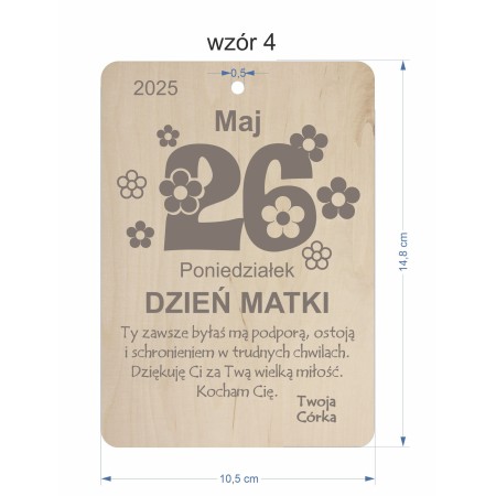 1822-126-477 Kartka z kalendarza - wzór 4 wymiary