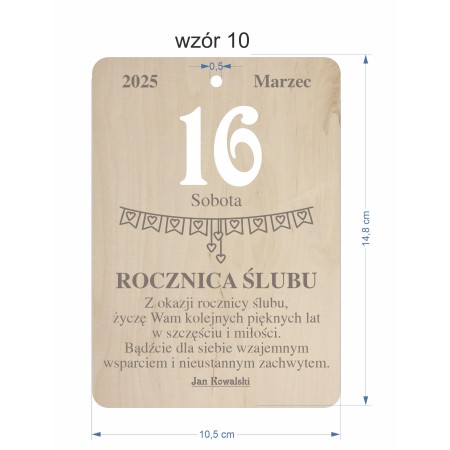 1822-126-477 Kartka z kalendarza - wzór 10 wymiary