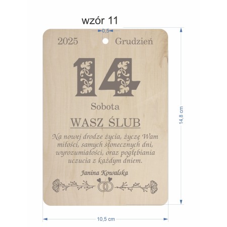 1822-126-477 Kartka z kalendarza - wzór 11 wymiary