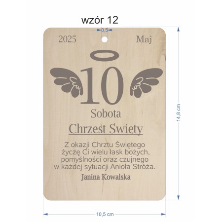 1822-126-477 Kartka z kalendarza - wzór 12 wymiary