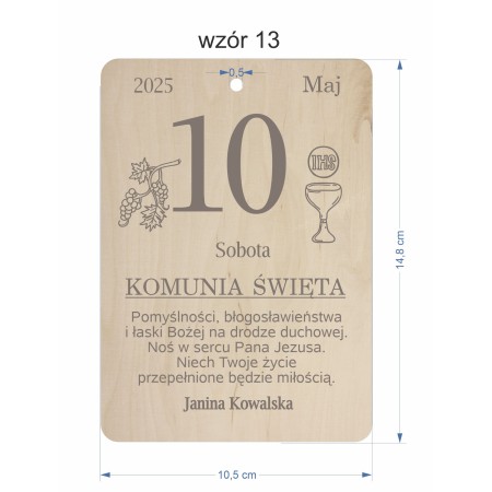 1822-126-477 Kartka z kalendarza - wzór 13 wymiary