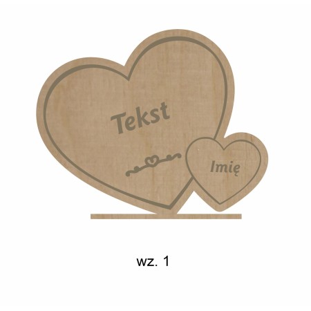 1822-126-440 Ozdoba stojąca - serduszka i napisy na podstawce - wzór 1