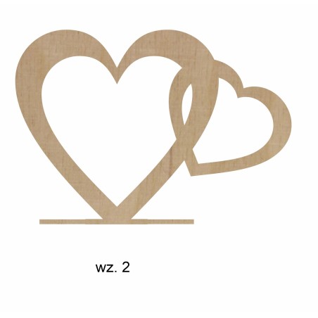 1822-126-440 Ozdoba stojąca - serduszka i napisy na podstawce - wzór 2
