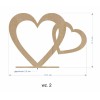 1822-126-440 Ozdoba stojąca - serduszka i napisy na podstawce - wzór 2 wymiary