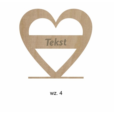 1822-126-440 Ozdoba stojąca - serduszka i napisy na podstawce - wzór 4