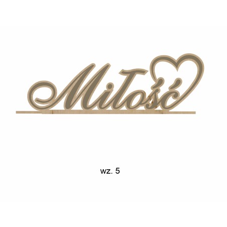 1822-126-440 Ozdoba stojąca - serduszka i napisy na podstawce - wzór 5