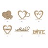 1822-126-440 Ozdoba stojąca - serduszka i napisy na podstawce - wszystkie wzory