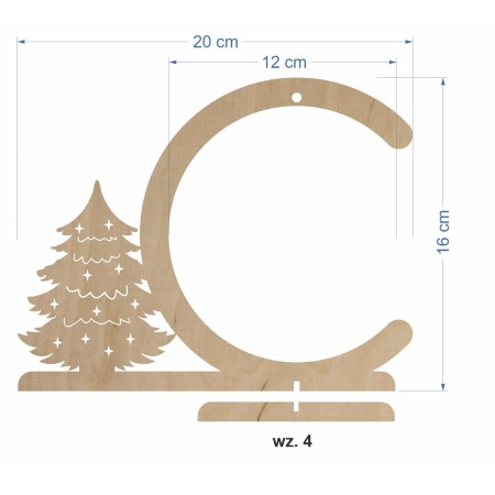 1822-126-435 Stojak na bombkę, wymiary - wzór nr 4