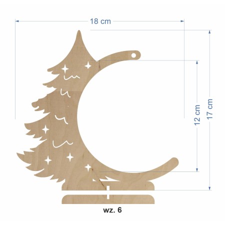 1822-126-435 Stojak na bombkę, wymiary - wzór nr 6