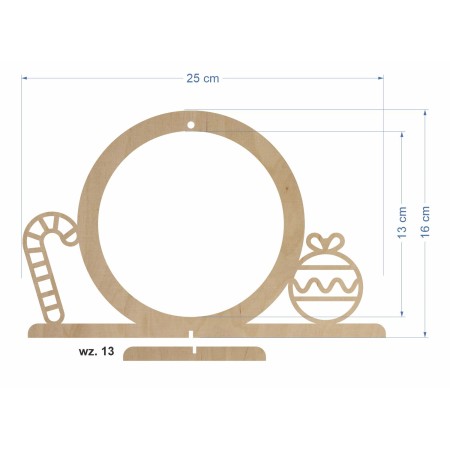 1822-126-435 Stojak na bombkę, wymiary - wzór nr 13