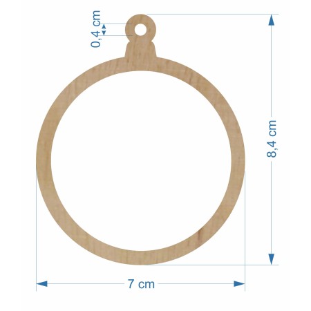 1822-126-426 Bombka, zawieszka wys. 8,4 cm - wymiary
