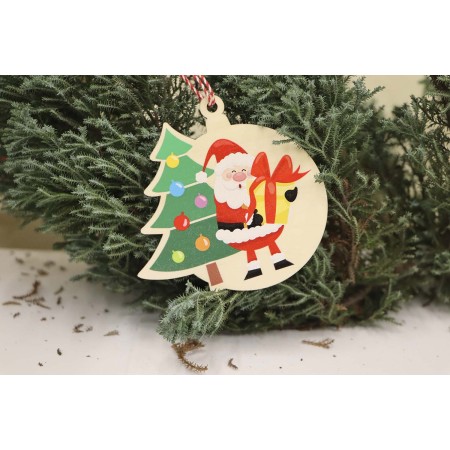 1822-126-450 Bombka, zawieszka kolorowa z napisem 10 cm - wzór 1