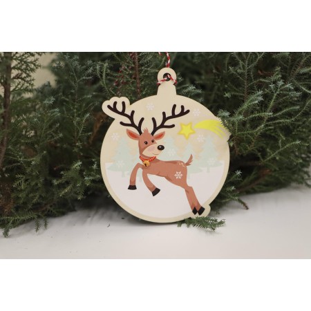 1822-126-450 Bombka, zawieszka kolorowa z napisem 10 cm - wzór 5