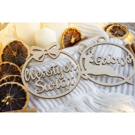 1822-126-452 Bombka, zawieszka z imieniem, wys. 13,5 cm - wzór 6 i 9