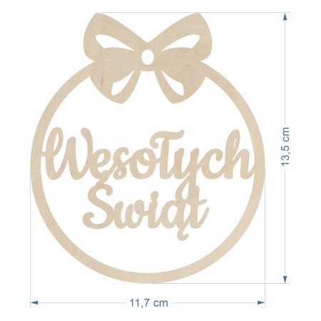 1822-126-452 Bombka, zawieszka z imieniem, wys. 13,5 cm - wzór 9 wymiar