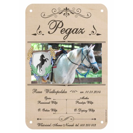 1822-126-468 Tabliczka ze zdjęciem na boks dla konia - wzór 3